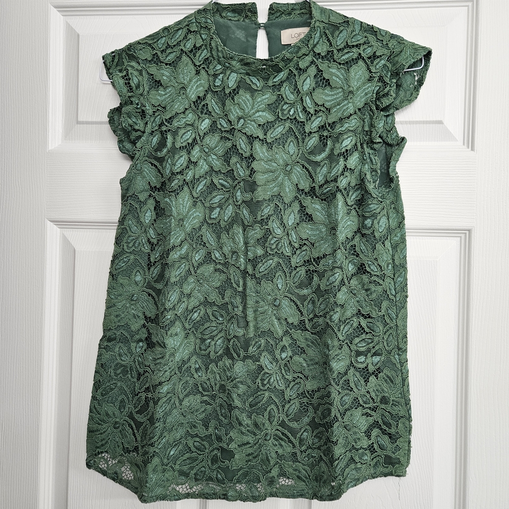 LOFT Emerald Lace Blouse